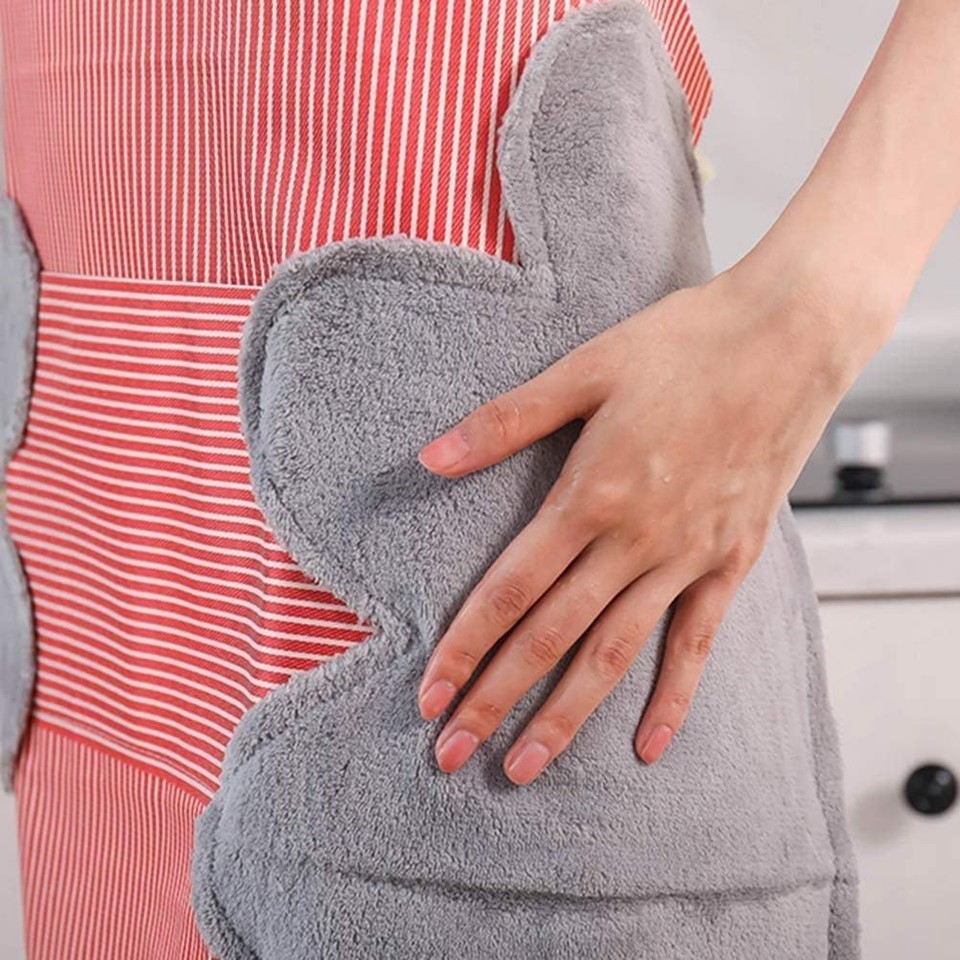 مريلة مطبخ قابلة للتعديل بجيوب جانبية – وردي