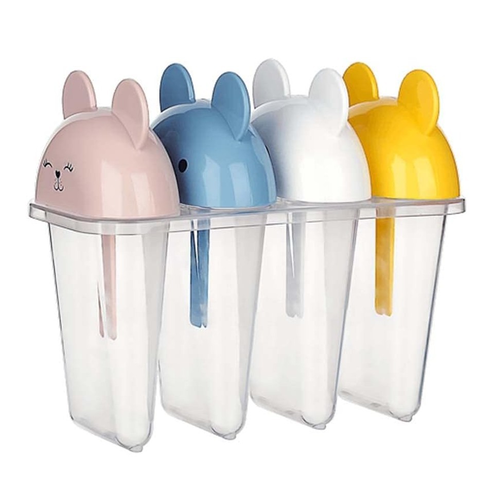 Rabbit Shape Ice Cream Mold 4 Pieces – Multicolor