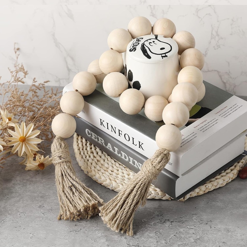Wooden Bead Garland 1.27 Meter – Natural Wood
