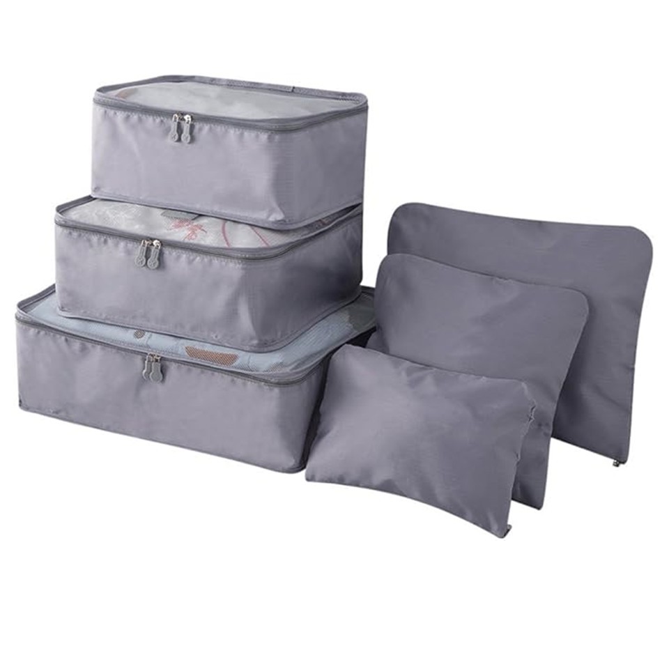 Travel Organizer Bags Set 6 Pieces – Gray