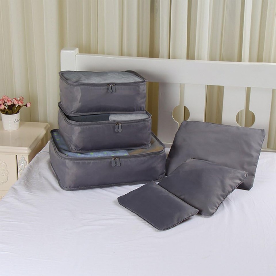 Travel Organizer Bags Set 6 Pieces – Gray