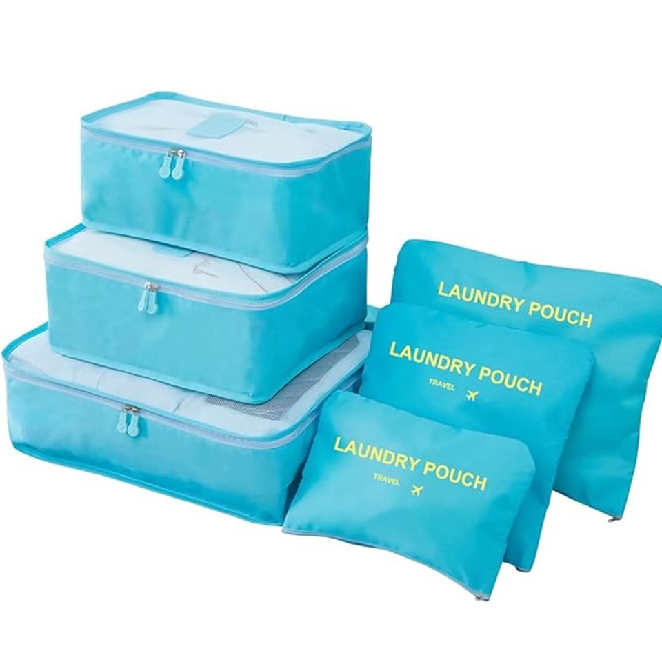 Travel Organizer Bags Set 6 Pieces – Blue