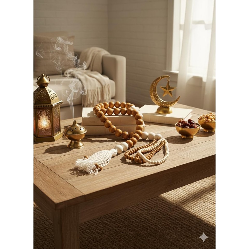 Wooden Bead Garland 1 Meter – Natural Wood