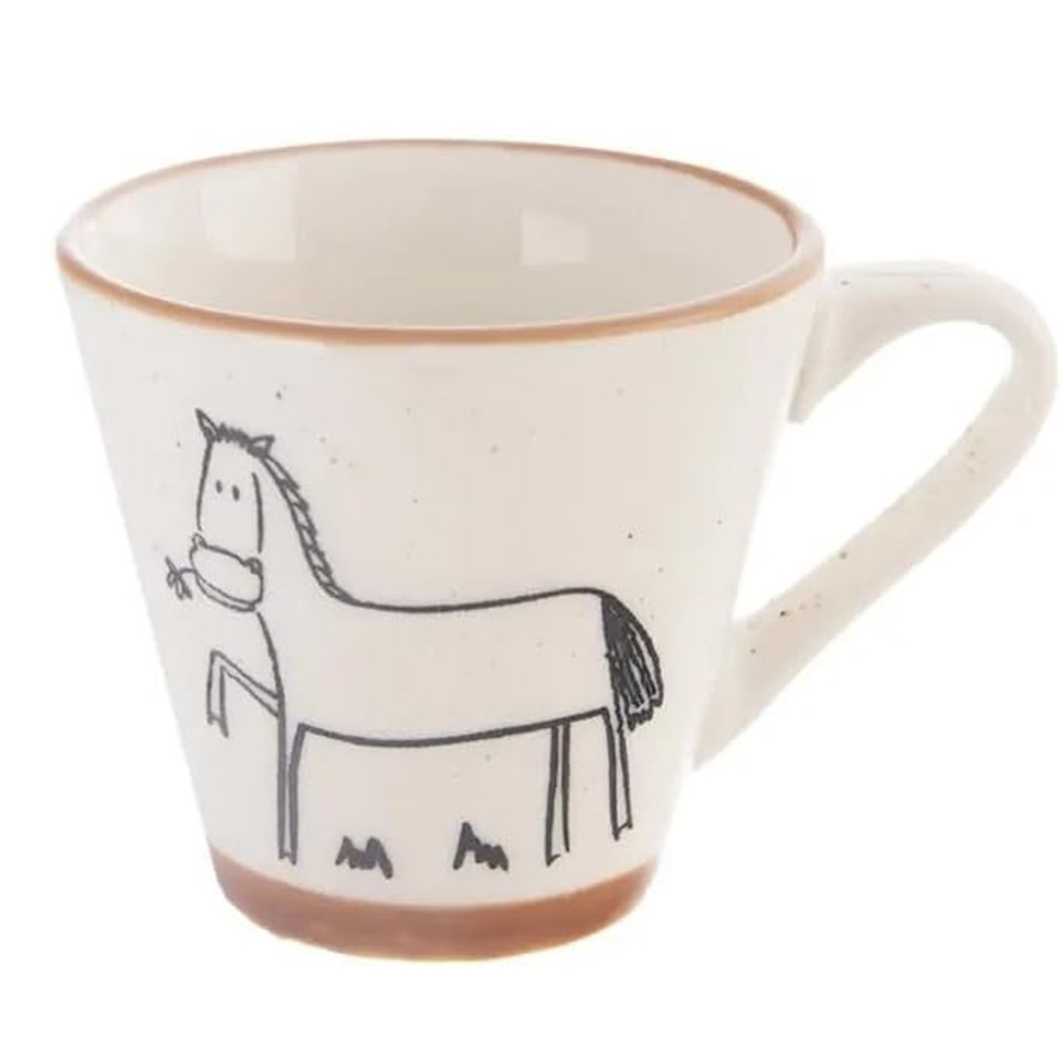 Ceramic Animal Print Mug Set of 2 – White