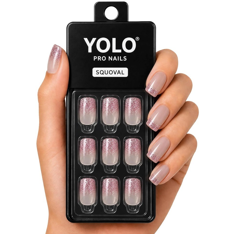 YOLO Pro Nails Press-On Nails – Nude × Pink