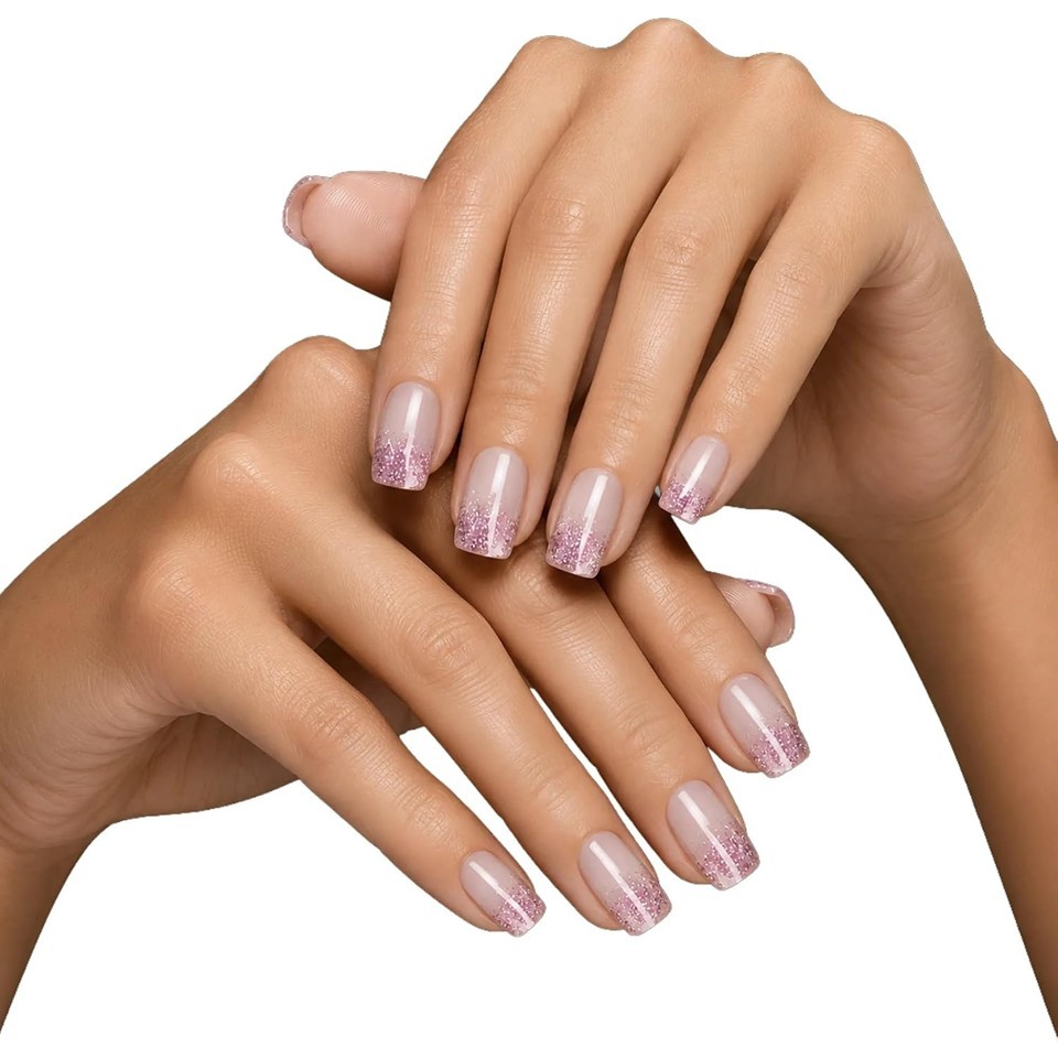 YOLO Pro Nails Press-On Nails – Nude × Pink