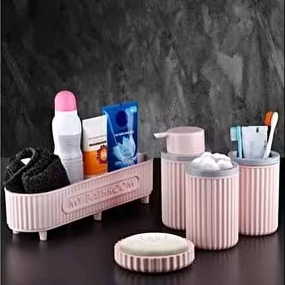 Turkish Bathroom Accessories Set 5 Pieces – Multicolor