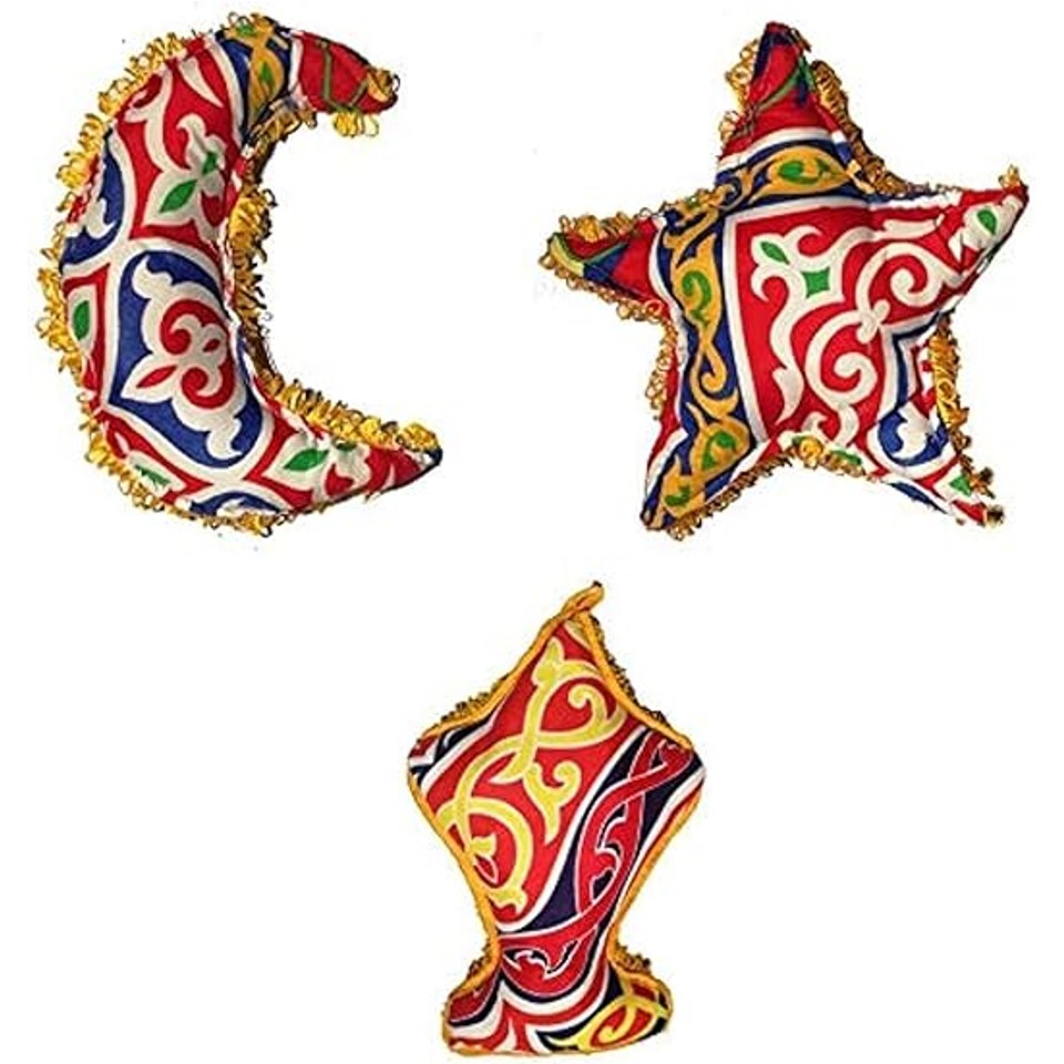 Ramadan Stuffed Crescent, Lantern and Star Khayameya Fabric Set