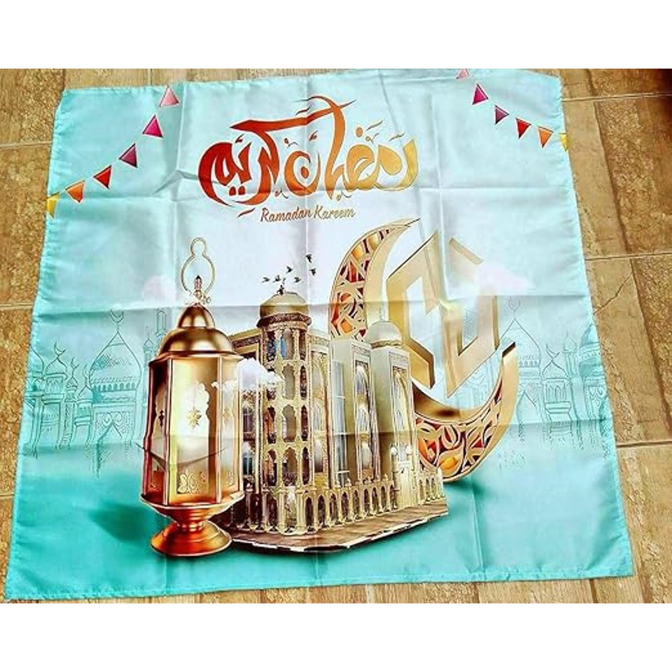 Ramadan Tablecloth 3D With a Magical Ramadan ,Size 1 * 1 Meter, Crepe PU Material
