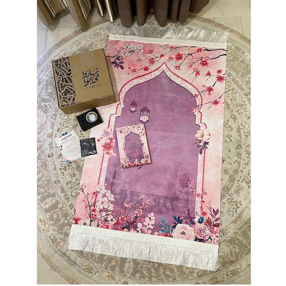 Ramadan Box (prayer + Qur’an + incense burner + remembrance + incense) Tahado Tahabo – High Quality Material- 5psc (mauve)