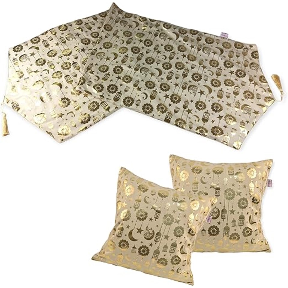 Ramadan Table Runner And 2 Ramadan Cushion Cover