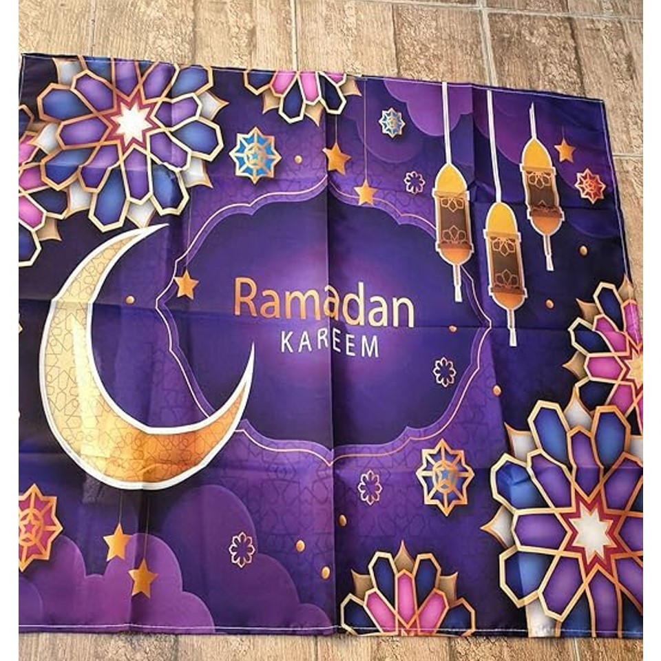 Ramadan Tablecloth 3D With a Magical Ramadan ,Size 1 * 1 Meter, Crepe PU Material