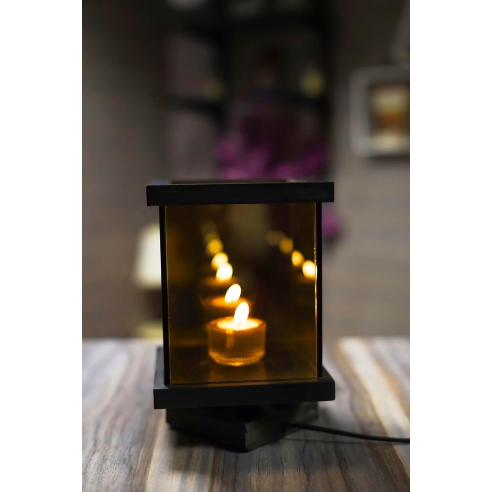 Automatic rotating candle lamp with 10 scented candles and candle holder