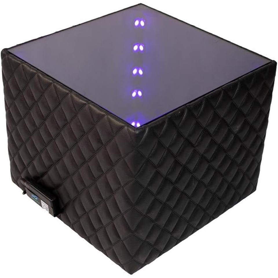 Infinity Mirror Coffee Table with Lights - Black