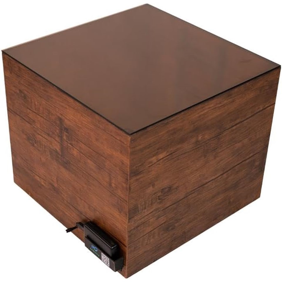 Infinity table with mirror and lighting - brown