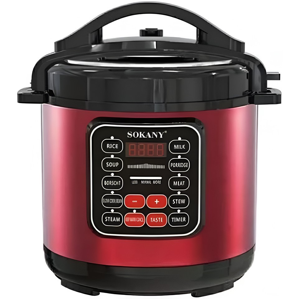 Sokany Pressure Cooker 5 Liter, 1000 Watt, Red