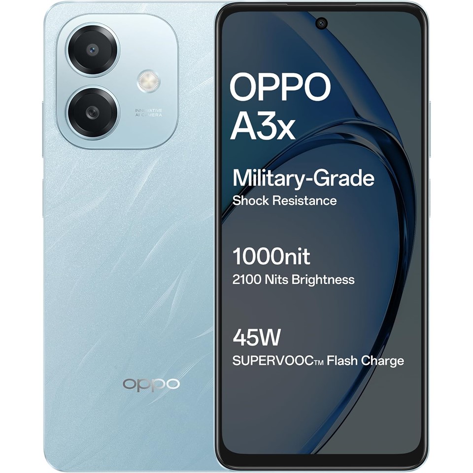 OPPO A3X 4G , 4GB RAM 64GB Storage with No Cost EMI/Additional Exchange Offers - Ocean Blue