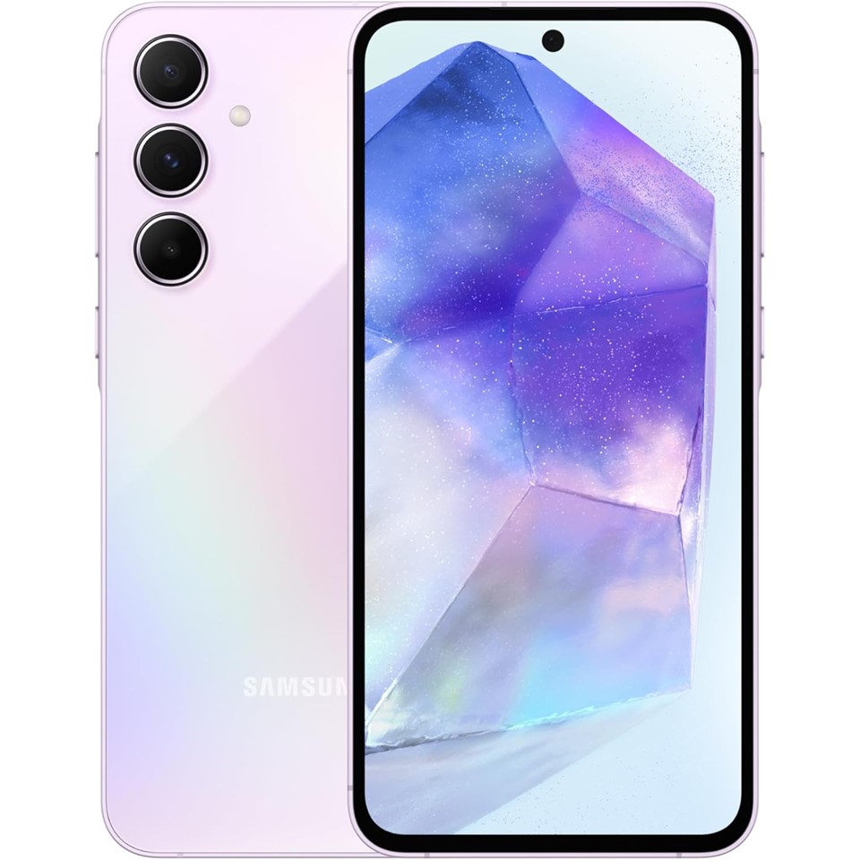 Samsung Galaxy A55 Android Smartphone Dual SIM Mobile Phone 8GB RAM, 256GB Storage - Awesome Lilac