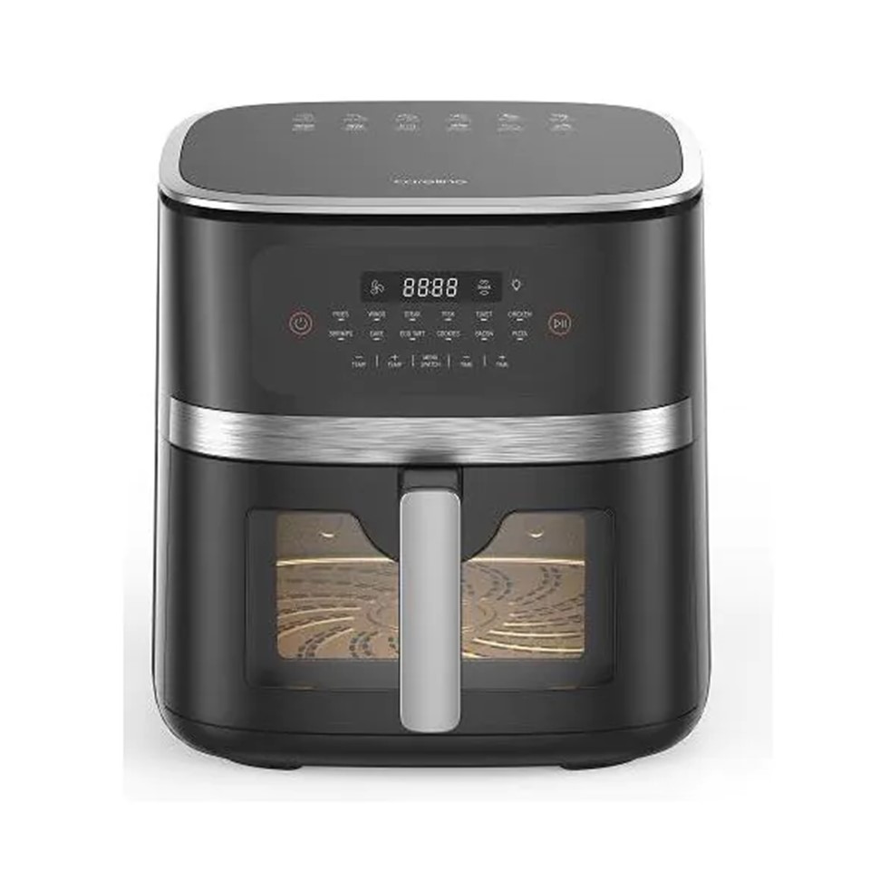 Black And White Digital Air Fryer 7.5 Liter, 1800 Watt, Black And Silver - AF075SDW