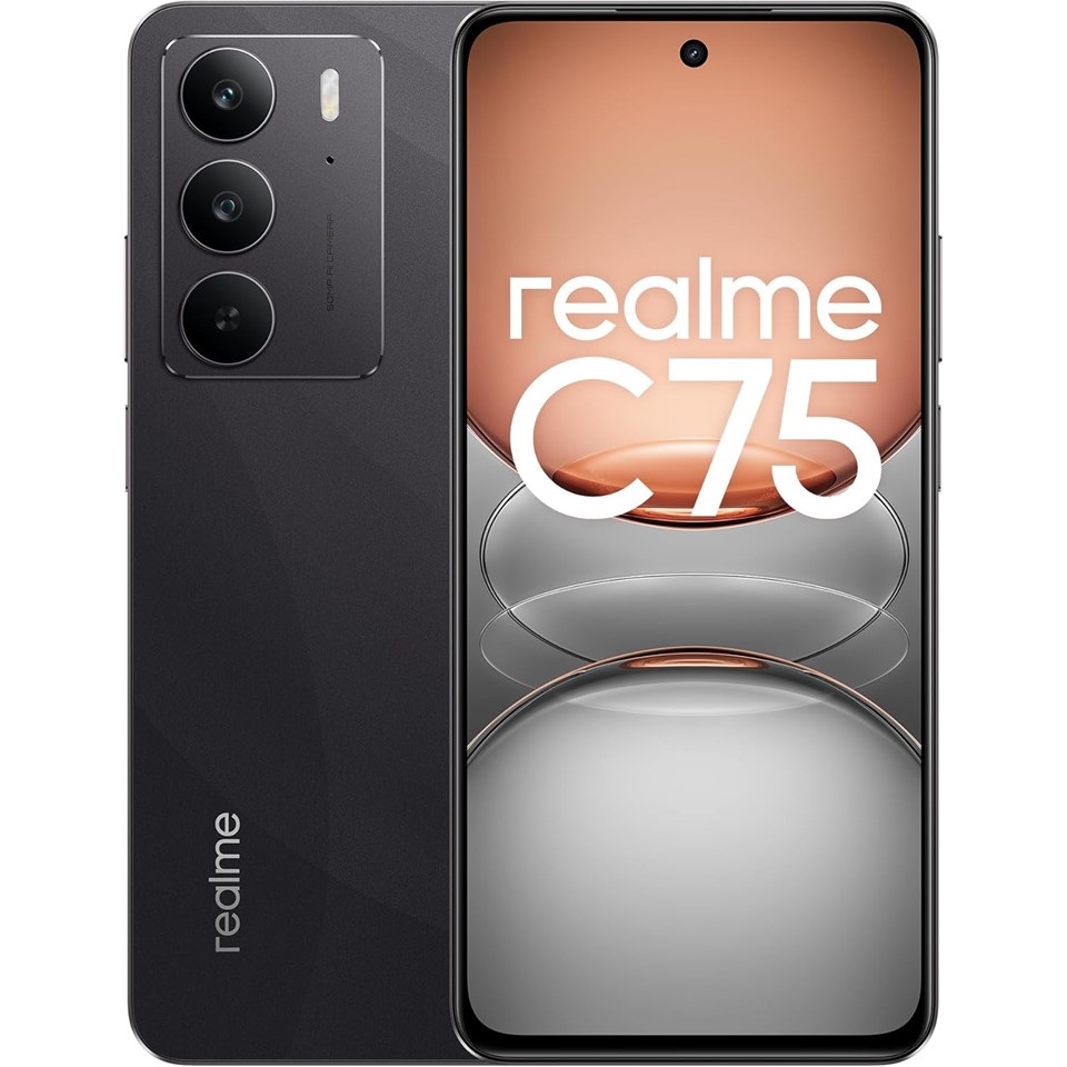 ريلمي هاتف ذكي C75 ثنائي شرائح الاتصال، ذاكرة RAM 8GB , تخزين 128 GB - اسود