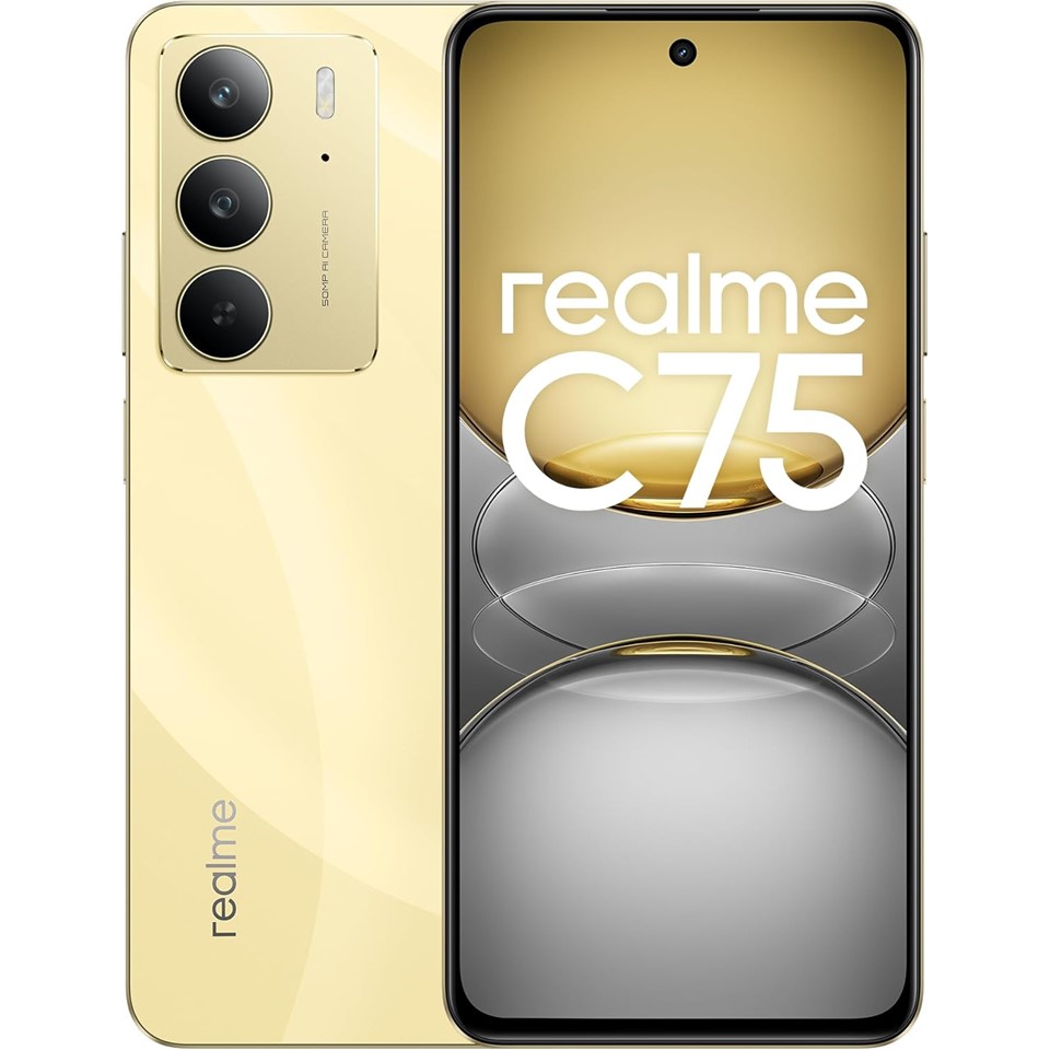 ريلمي جوال C75 ثنائي شرائح الاتصال بذاكرة روم 256 GB وذاكرة RAM 8GB  هاتف ذكي 4G/LTE - ذهبي