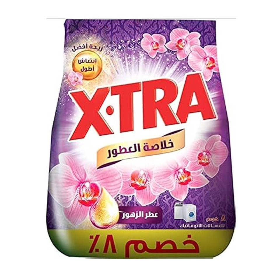 مسحوق غسيل من اكسترا للغسالات الاوتوماتيك برائحة الزهور، 8 كجم