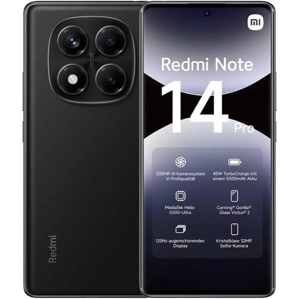 Xiaomi Redmi Note 14 Pro , 12GB RAM , 512GB - Black