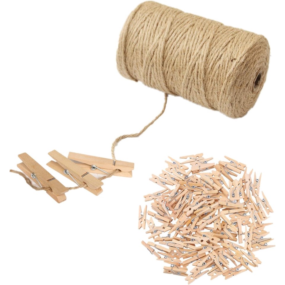Pholsy Jute Twine Christmas Packing String, 100pcs - 3.5cm