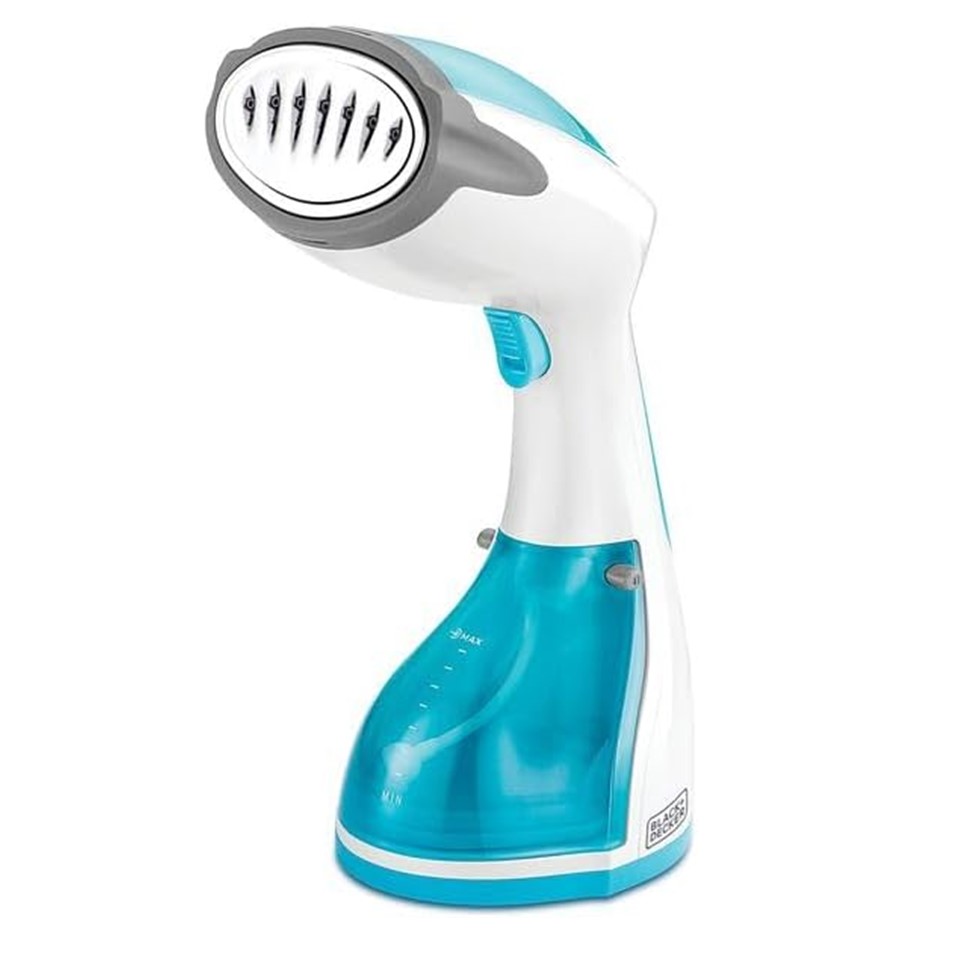 Black And Decker Handy Garment Steamer, 1200 Watt, White Blue - HST1200