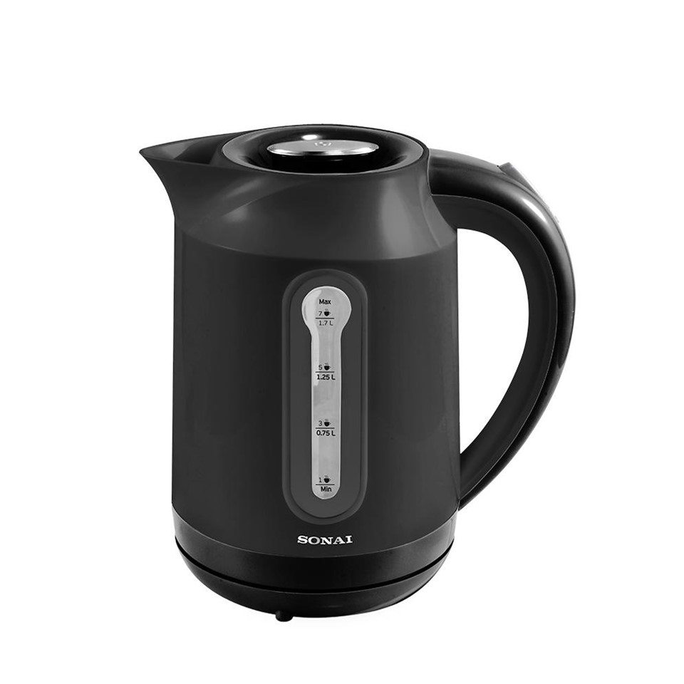 Sonai Electric Kettle Plastic 1.7 Liter, 2200 Watt, Black - MAR-3000