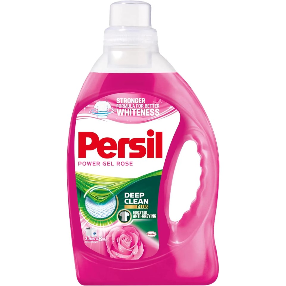 Persil Power Gel for white and colored clothes, rose scent, 3.9 liters