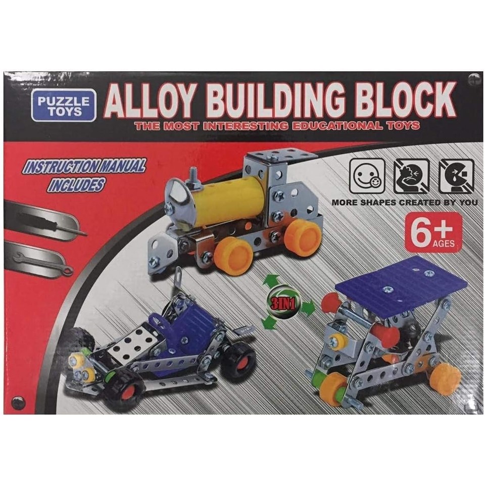 Puzzle Toys 3 in 1 Steel Alloy Building Block Educational For Kids
