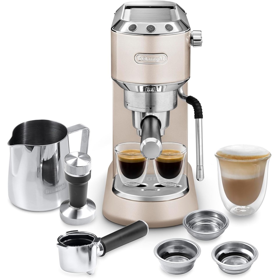 DeLonghi Dedica Arte Espresso Machine 1 Liter, 1350 Watt, Beige - EC885.​BG
