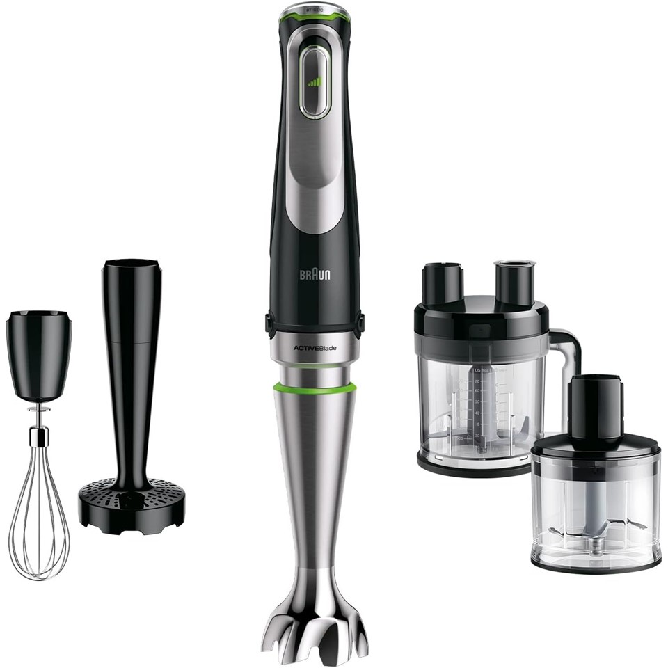 Braun Multi Quick 9 Hand Blender Set 1200 Watt, Silver Black - MQ 9187XLI