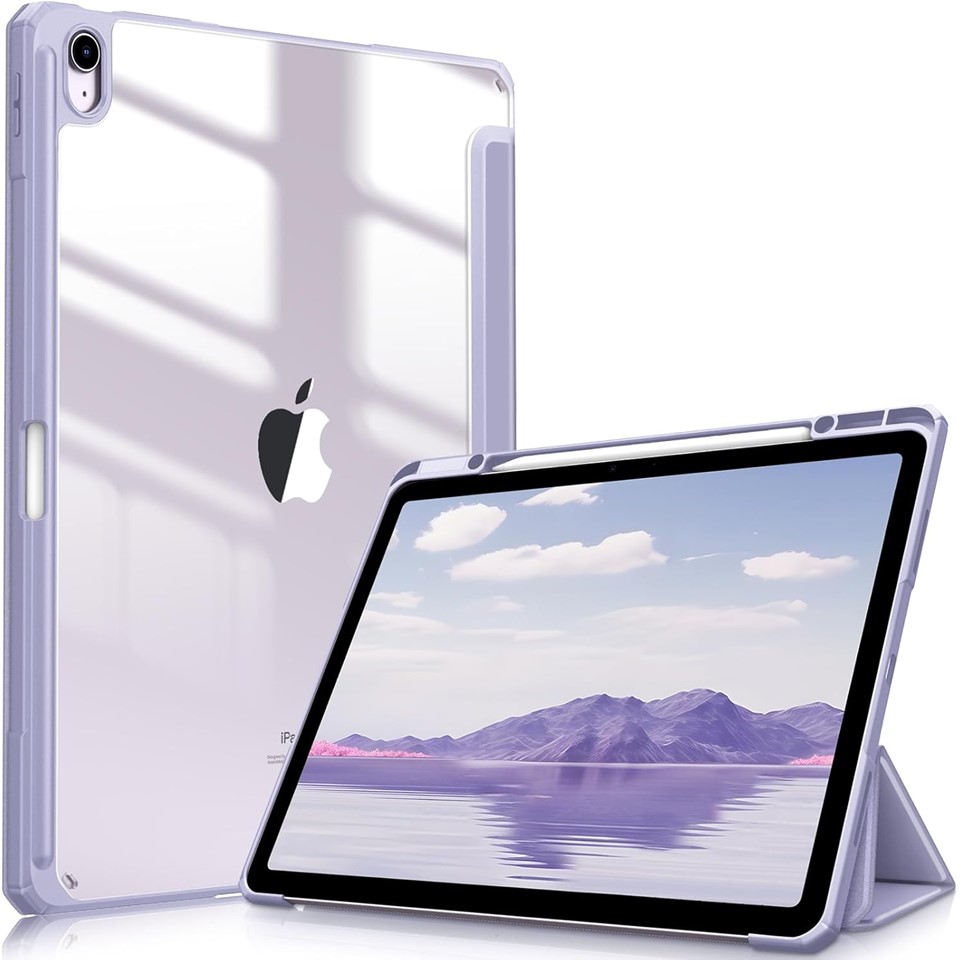 FINITY Slim Hybrid Case for iPad Air 13 Clear Back Cover - Light Purple
