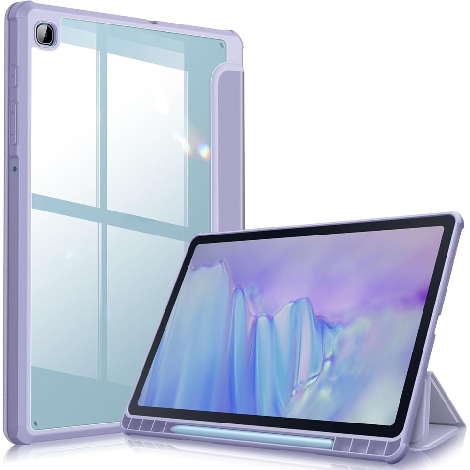 Finity Hybrid Case For Samsung Galaxy Tab S6 Lite With Transparent Back Cover - Light Purple
