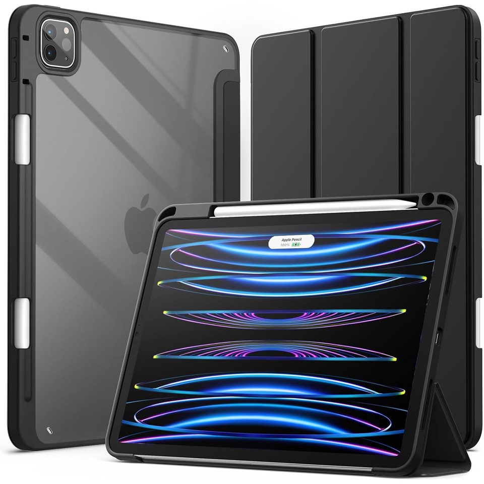 Jetech Ipad Pro Case With Pencil Holder Transparent Back