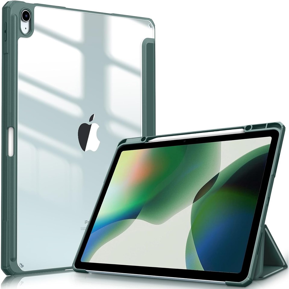 Finity Hybrid Case For IPad Air With Clear Back Cover - Dark Green