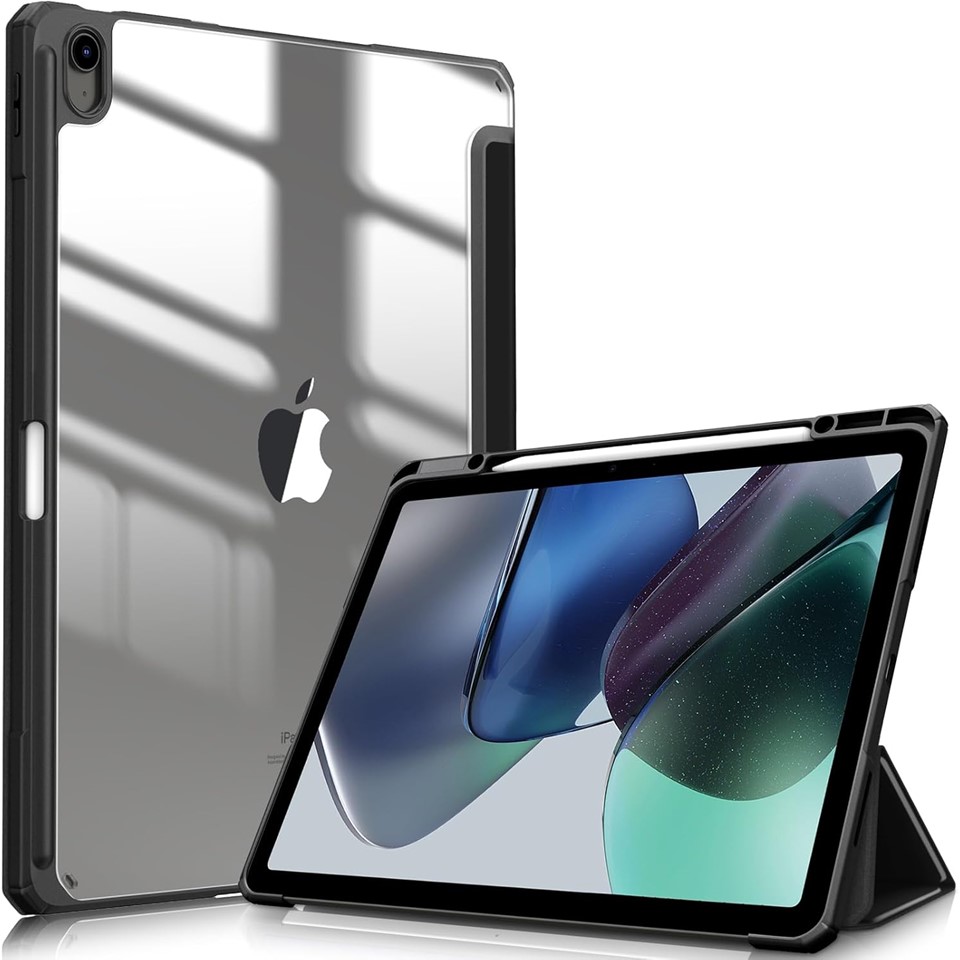 Finity Slim Hybrid Case For IPad Air With Transparent Back Cover - Black