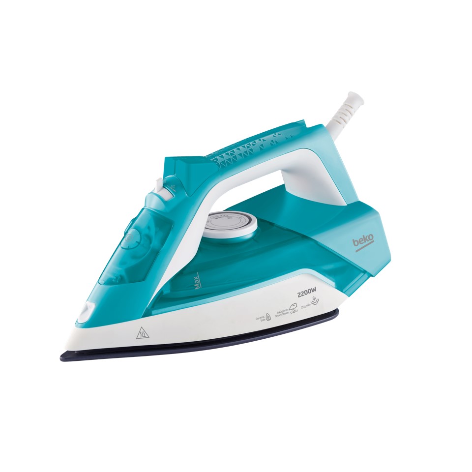 Beko Aria Steam Iron 2200 Watt, 240 ml Turquoise - SIM 3122 T