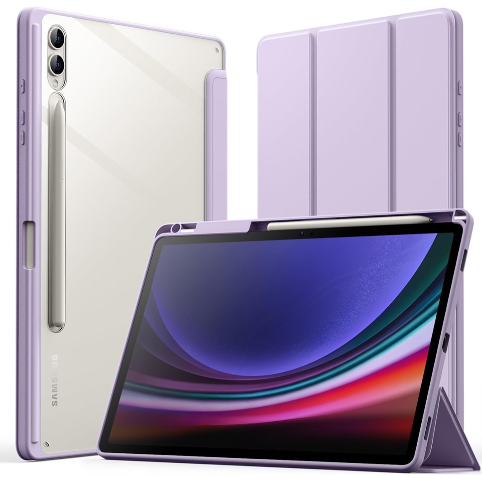 Jetech Case for Samsung Galaxy Tab With Pen Holder Clear Transparent Back Cover