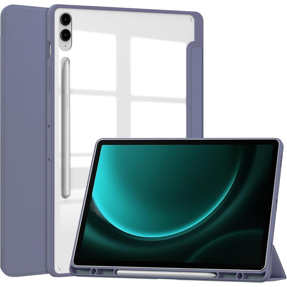 Jetech Hybrid Case for Samsung Galaxy Tab Clear Transparent Back Case with pen Holder
