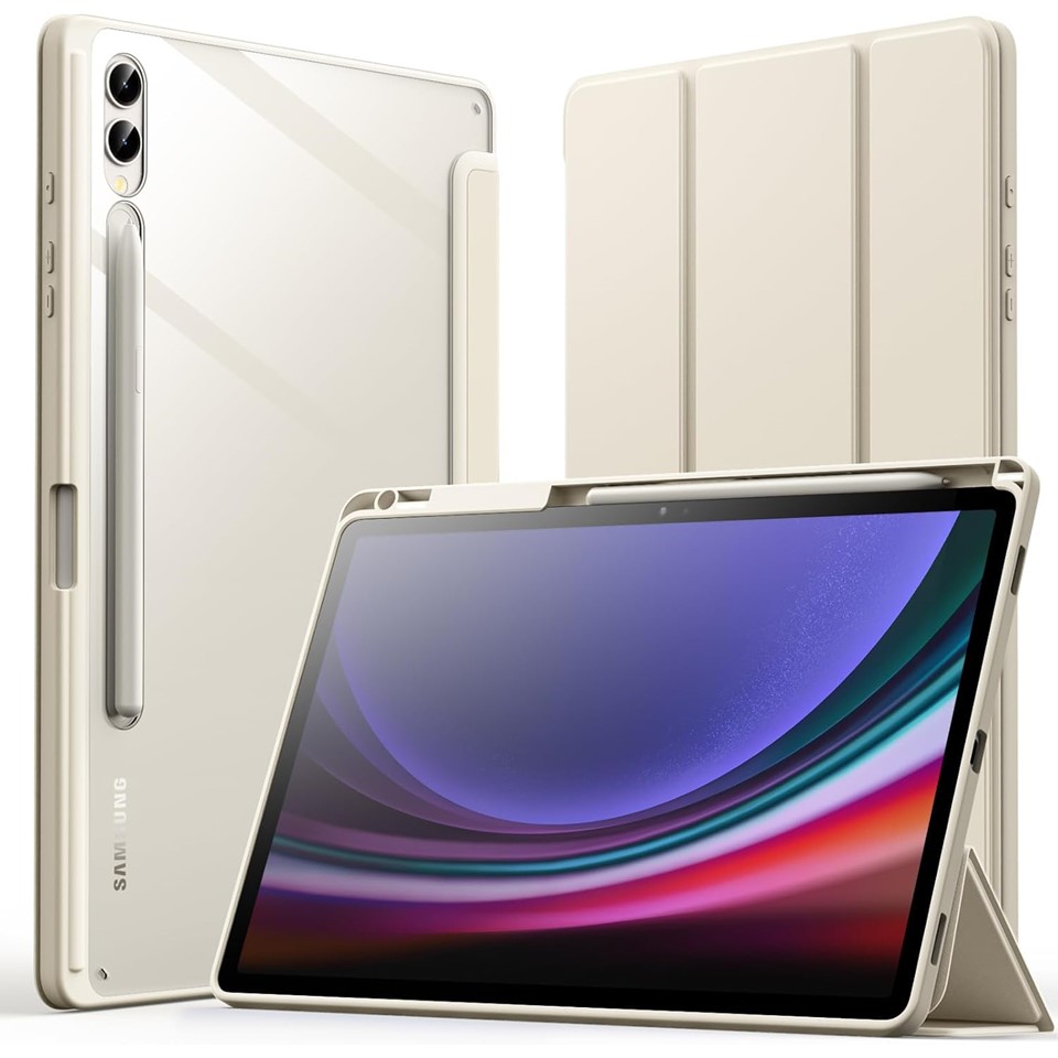 Jetech Case for Samsung Galaxy Tab With Pen Holder Clear Transparent Back Cover