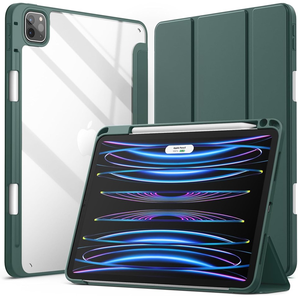 Jetech Ipad Pro Case with Pencil Holder Clear Back Cover