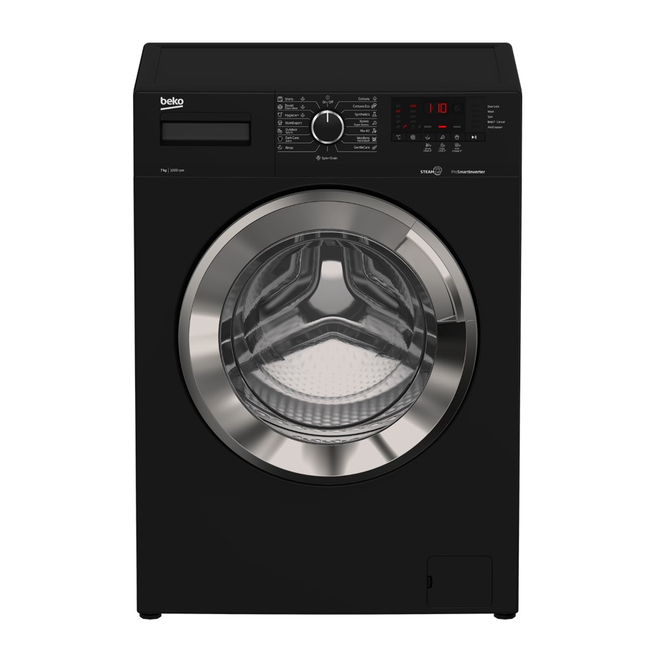 Beko 7 Kg Washing Machine Front Loading , Inverter Motor, Black - WTV 7512 XBCI