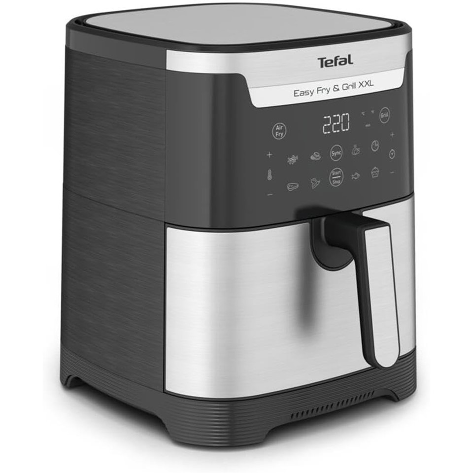 Tefal Air Fryer 6.5 Liter XXL , 1800 Watt, Black And Silver - EY801D15