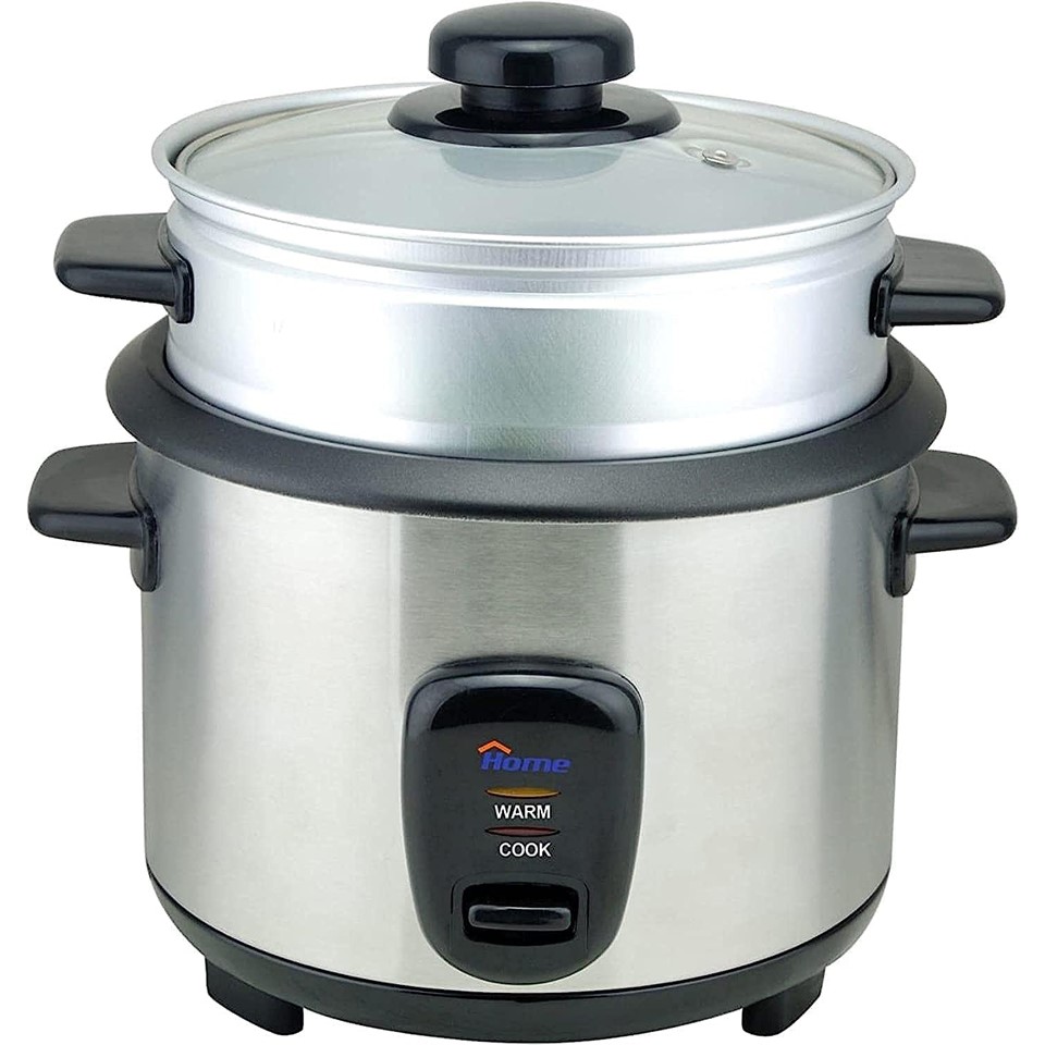 Home Electric Rice Cooker 700 Watt, 1.8 Liters, Silver - NG810