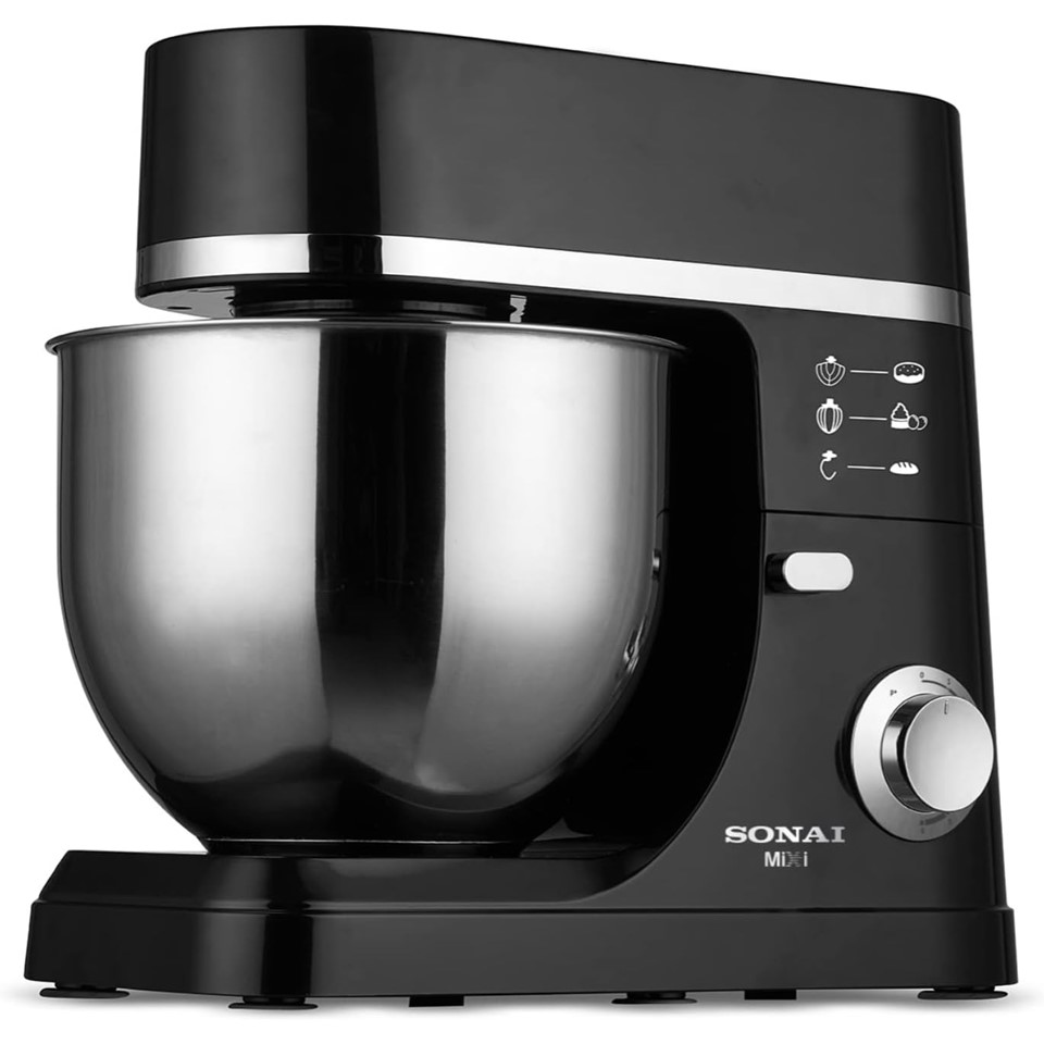 Sonai Mixi Stand Mixer 1200 Watt, 7 Liter, Black And Silver - SH-M990
