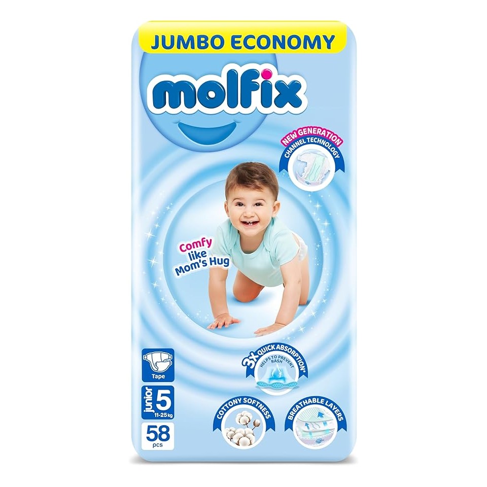 Molfix Diapers Jumbo Pack Junior Size 5 - 58 PCS