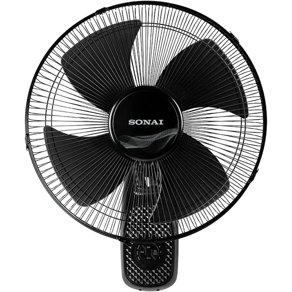 Sonai Wall Fan With Remote Control 18 Inch, Black - MAR-1822